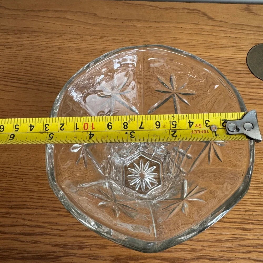Anchor Hocking Glass Starburst Etched Vase Decorative Table Centerpiece Decor‎